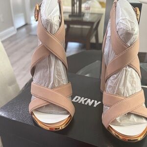 DKNY Blush Strappy Heels